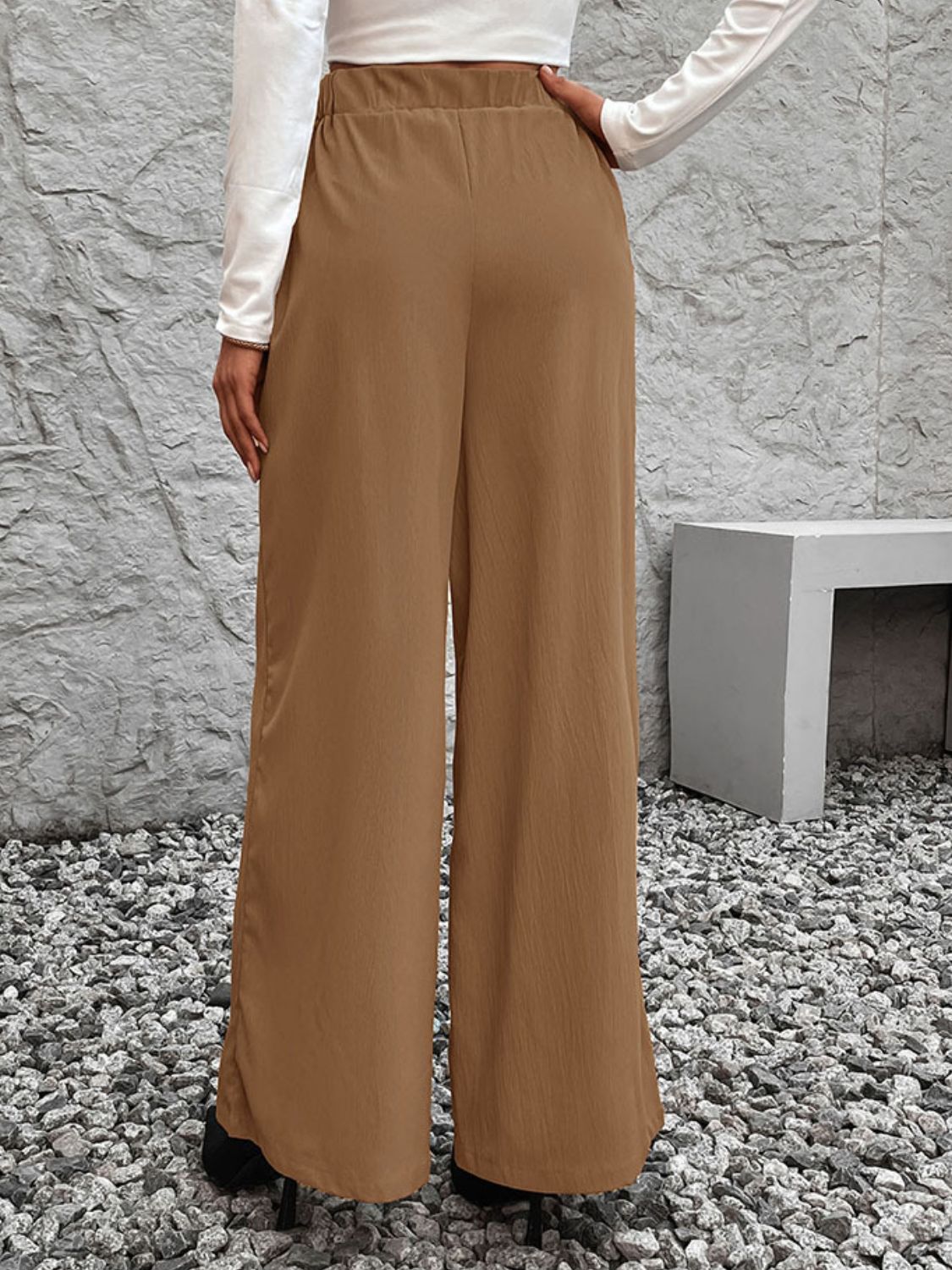 Perfee Tied High Waist Wide Leg Pants